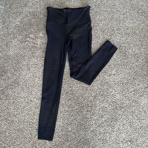 Spanx Faux Leather Navy Blue Leggings - Medium
